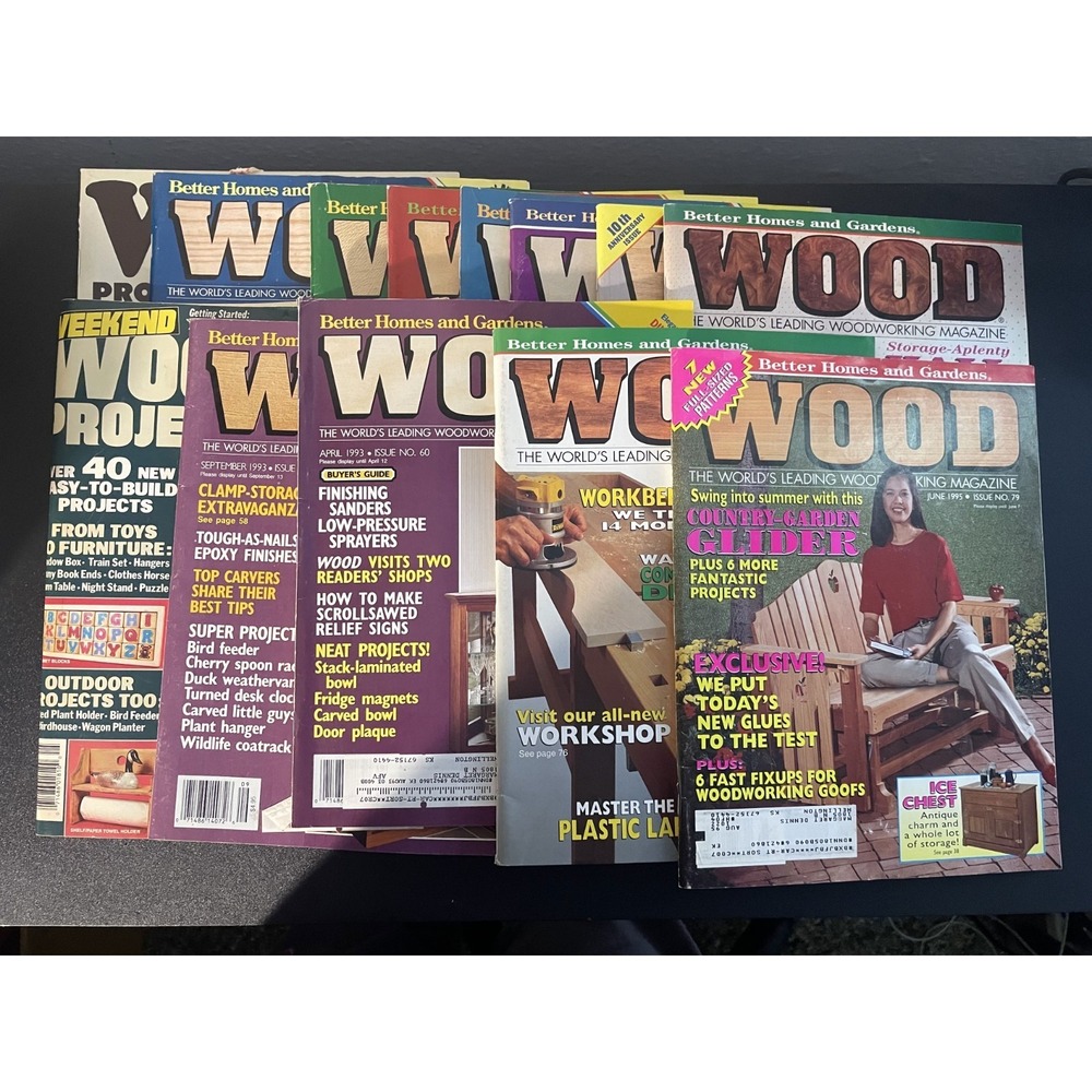 WOOD woodworking vintage magazines (1992-1995)